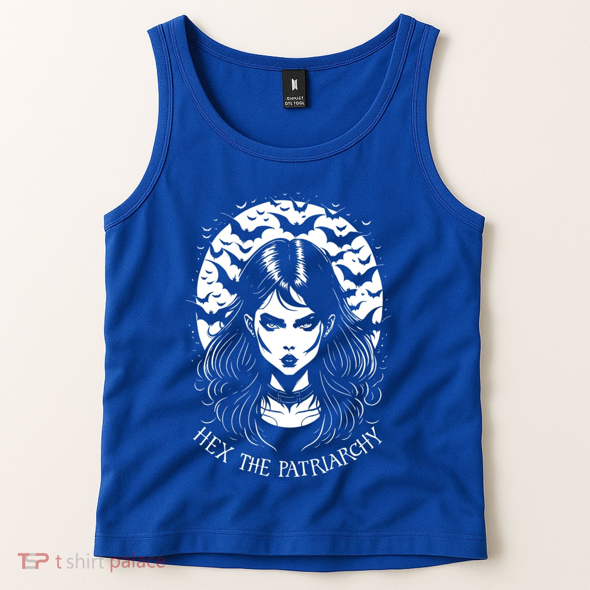 Hex The Patriarchy Feminist Witch Goth Halloween Moon Funny Gift Tank Top