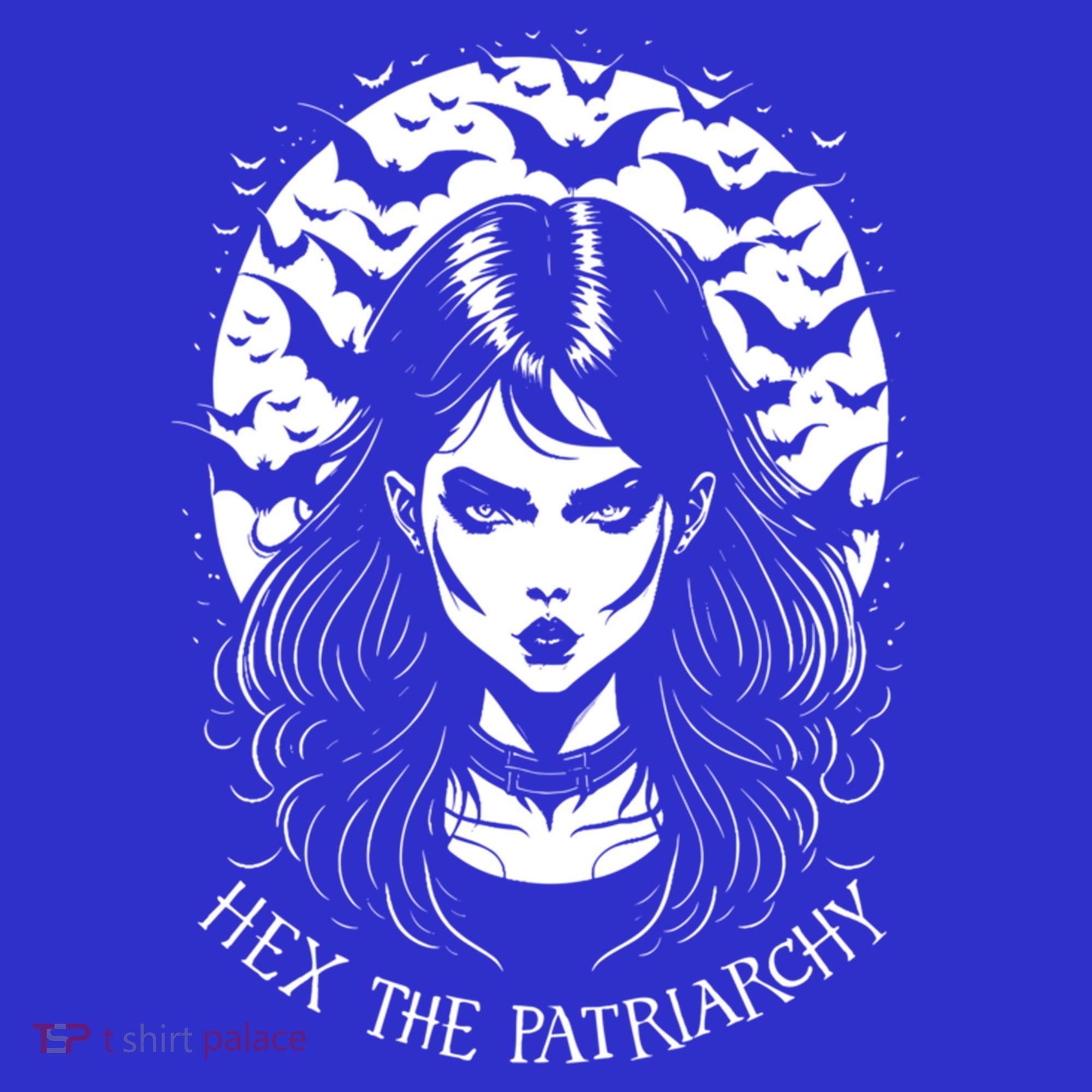 Hex The Patriarchy Feminist Witch Goth Halloween Moon Funny Gift Women's T-Shirt