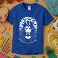 Hex The Patriarchy Feminist Witch Goth Halloween Moon Funny Gift Kids T-Shirt thumb 3