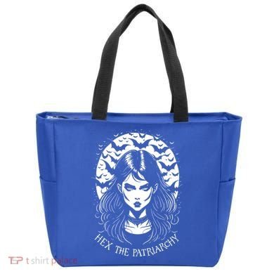 Hex The Patriarchy Feminist Witch Goth Halloween Moon Funny Gift Tote Bag