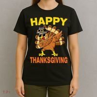 Happy Thanksgiving Pilgrim Turkey T-Shirt thumb 4