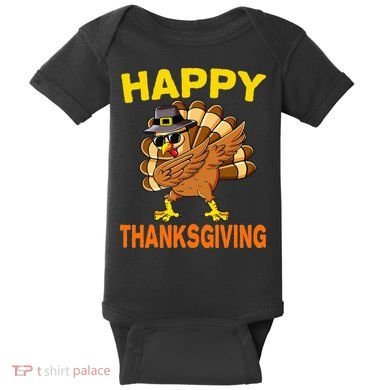 Happy Thanksgiving Pilgrim Turkey Baby Bodysuit