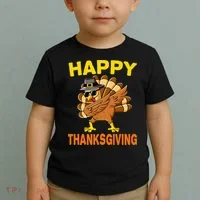 Happy Thanksgiving Pilgrim Turkey Toddler T-Shirt thumb 2