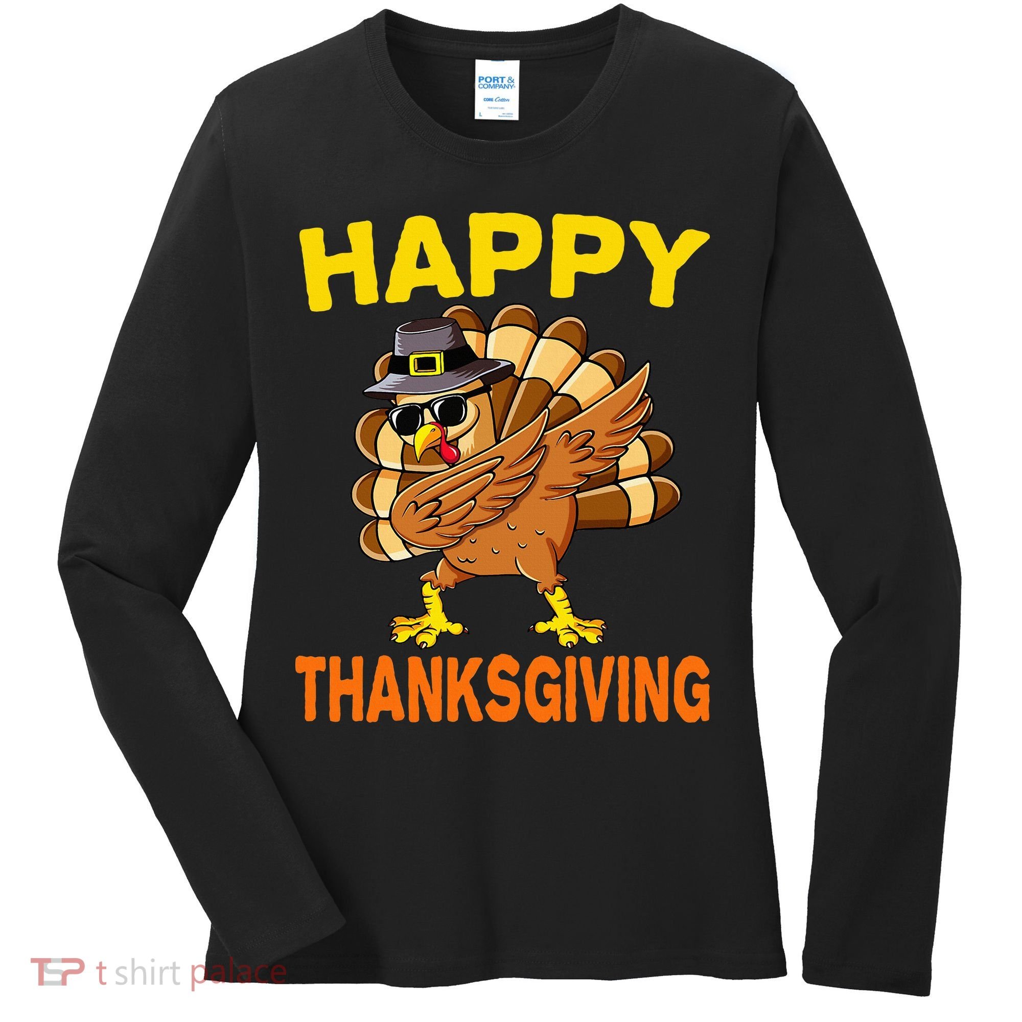 Happy Thanksgiving Pilgrim Turkey Women's Long Sleeve Shirt