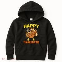 Happy Thanksgiving Pilgrim Turkey Kids Hoodie thumb 0