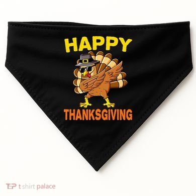 Happy Thanksgiving Pilgrim Turkey USA-Made Doggie Bandana