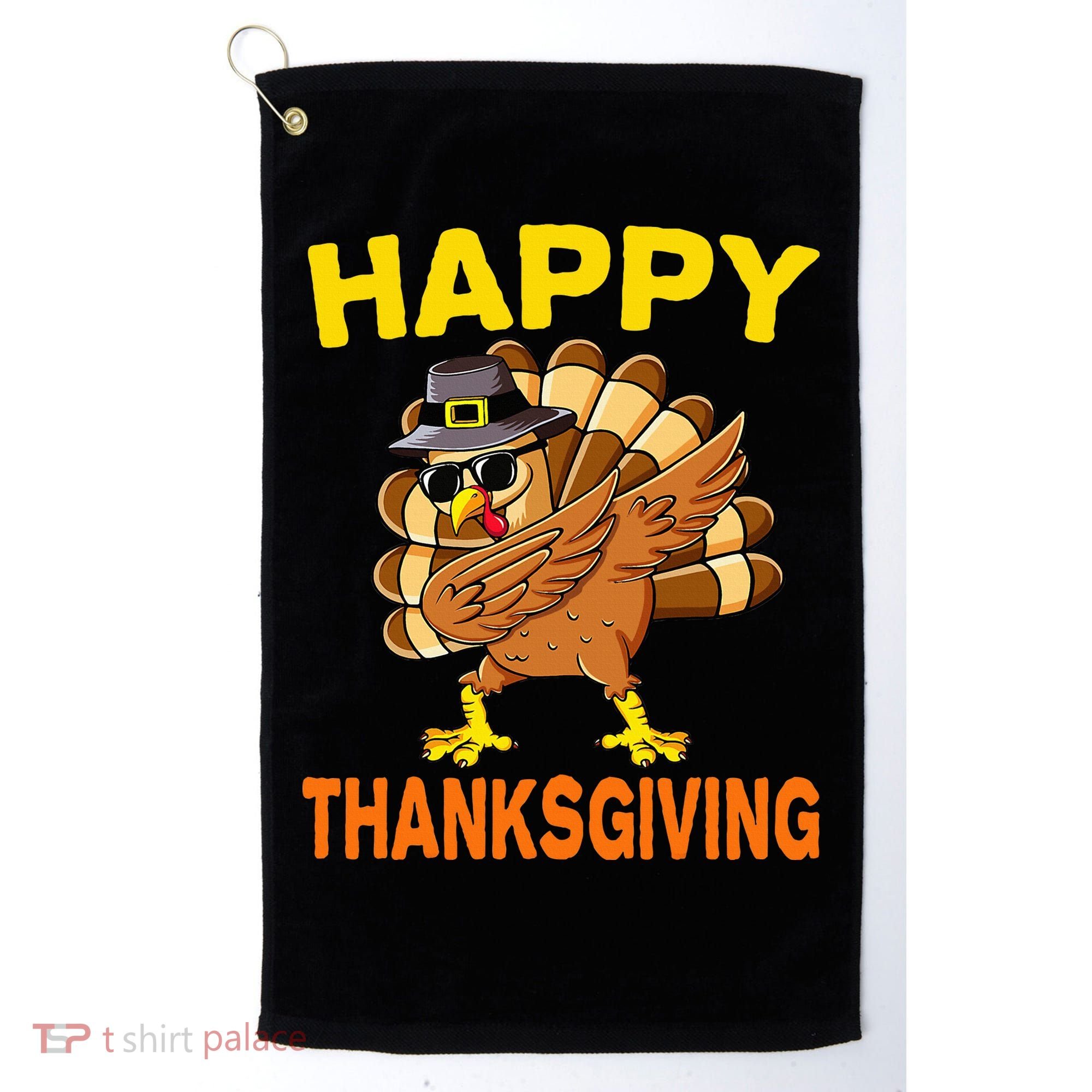 Happy Thanksgiving Pilgrim Turkey Golf Towel