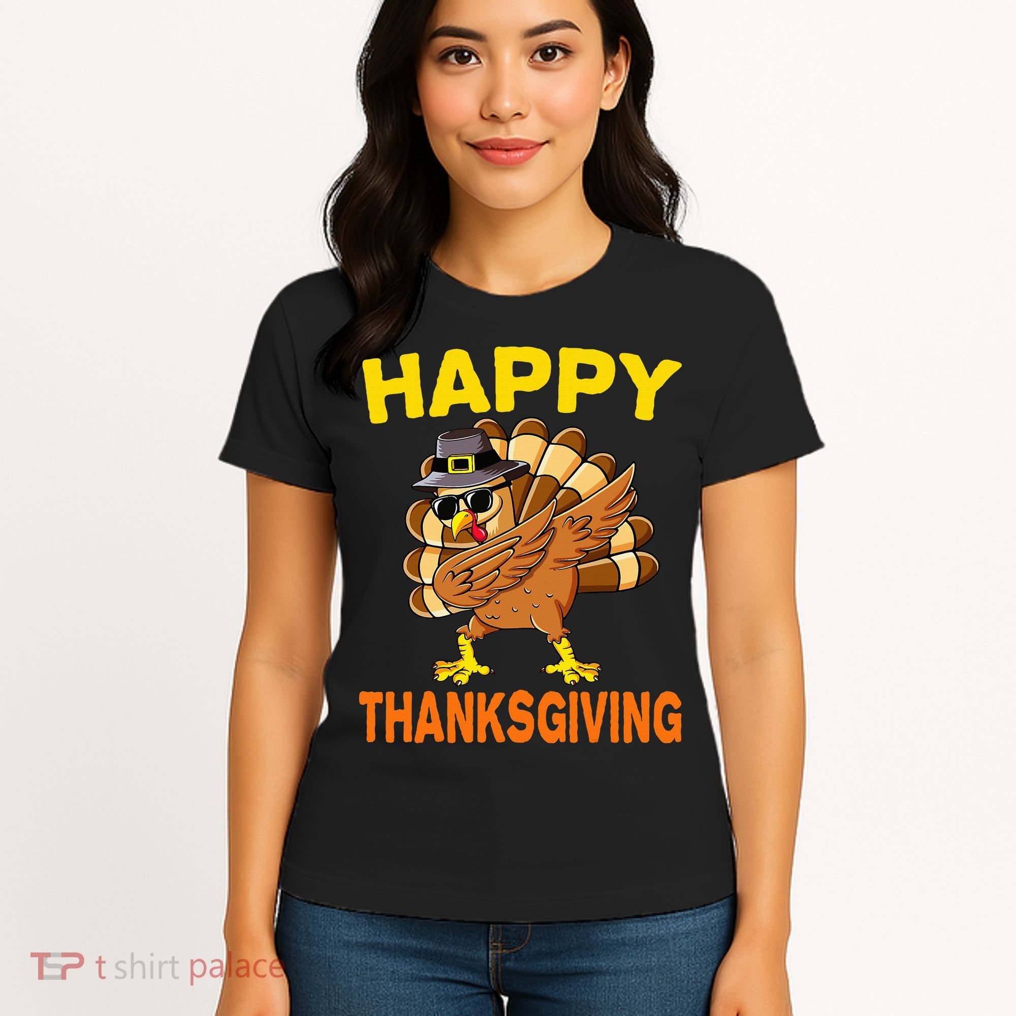 Happy Thanksgiving Pilgrim Turkey Women's T-Shirt