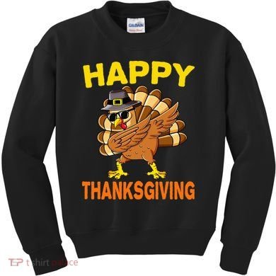 Happy Thanksgiving Pilgrim Turkey Kids Sweatshirt