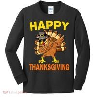 Happy Thanksgiving Pilgrim Turkey Kids Long Sleeve Shirt thumb 0