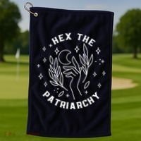 Hex The Patriarchy Shirt Feminist Witch Golf Towel thumb 1