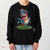 Halloween TRex Pirate Costume Women's Sweatshirt thumb 0