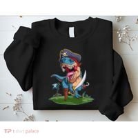 Halloween TRex Pirate Costume Sweatshirt thumb 2