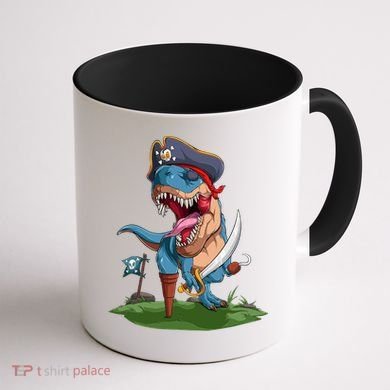 Halloween TRex Pirate Costume Coffee Mug back