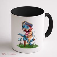 Halloween TRex Pirate Costume Coffee Mug thumb 1