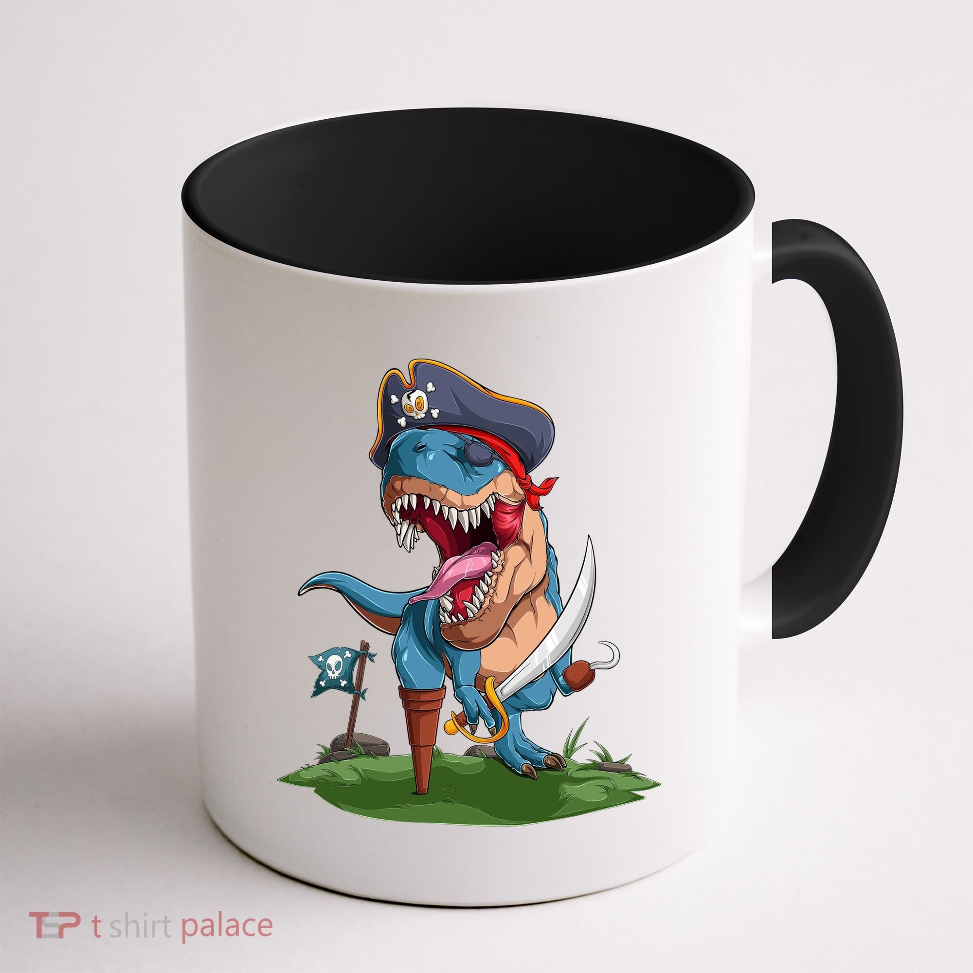 Halloween TRex Pirate Costume Coffee Mug
