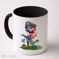 Halloween TRex Pirate Costume Coffee Mug thumb 0