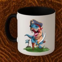Halloween TRex Pirate Costume Coffee Mug thumb 2