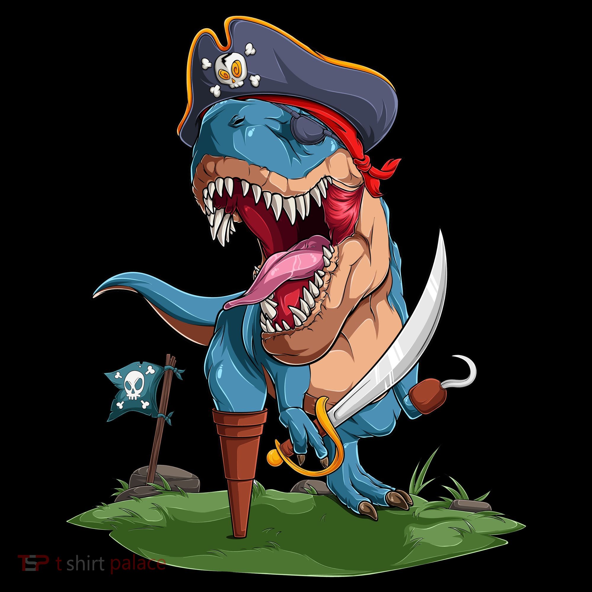 Halloween TRex Pirate Costume Coffee Mug