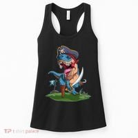 Halloween TRex Pirate Costume Women's Tank Top thumb 0