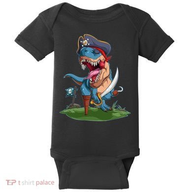 Halloween TRex Pirate Costume Baby Bodysuit