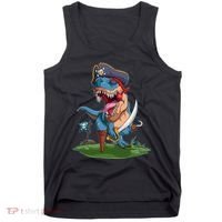 Halloween TRex Pirate Costume Tank Top thumb 0