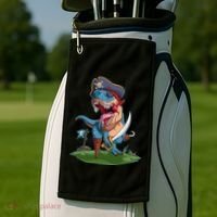 Halloween TRex Pirate Costume Golf Towel thumb 2