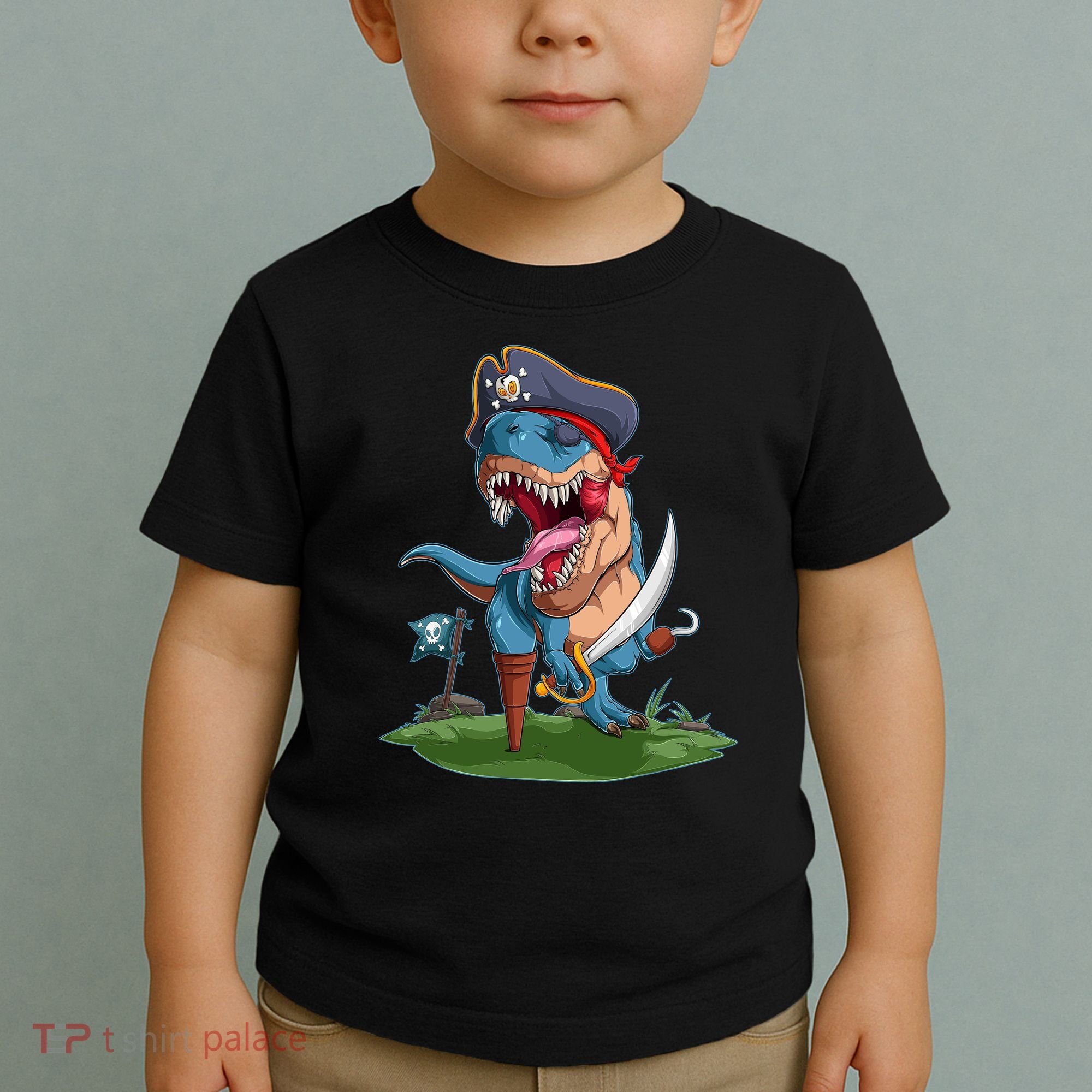 Halloween TRex Pirate Costume Toddler T-Shirt
