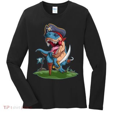 Halloween TRex Pirate Costume Women's Long Sleeve Shirt