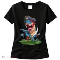 Halloween TRex Pirate Costume Women's T-Shirt thumb 0