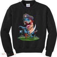 Halloween TRex Pirate Costume Kids Sweatshirt thumb 0