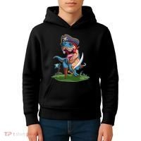 Halloween TRex Pirate Costume Kids Hoodie thumb 4