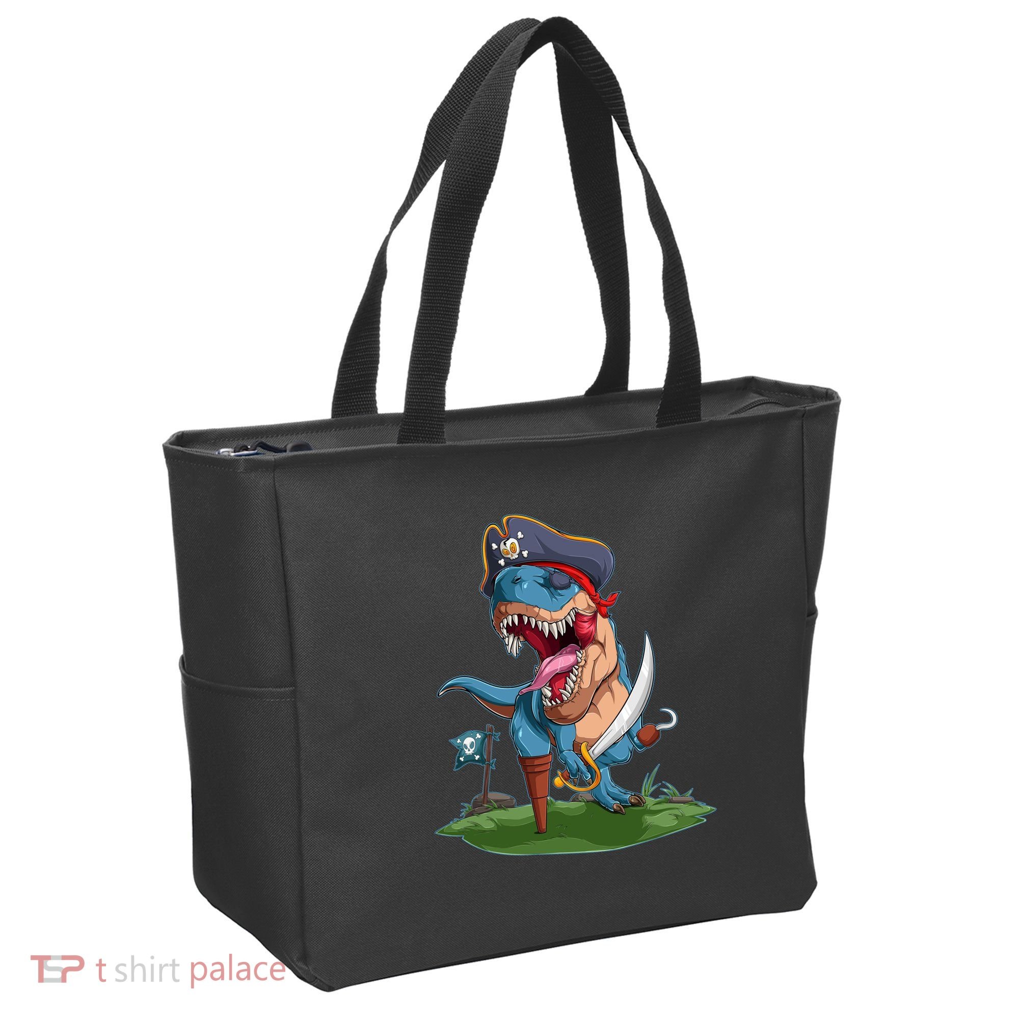 Halloween TRex Pirate Costume Tote Bag