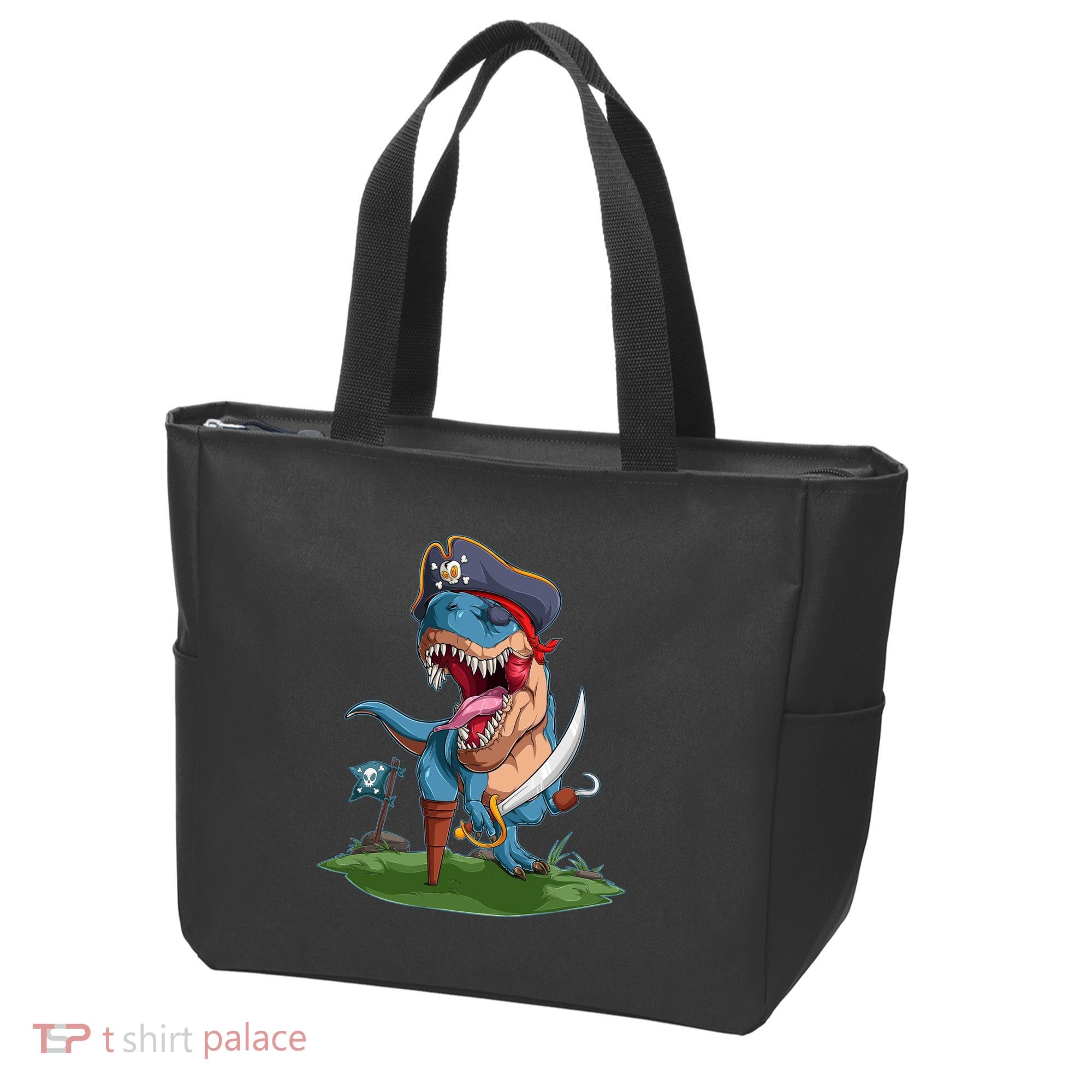Halloween TRex Pirate Costume Tote Bag