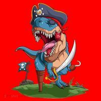 Halloween TRex Pirate Costume Santa Hat thumb 1