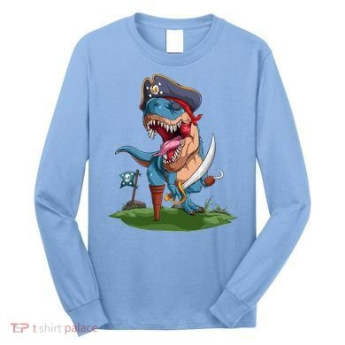 Halloween TRex Pirate Costume Long Sleeve Shirt