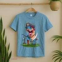 Halloween TRex Pirate Costume T-Shirt thumb 2