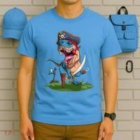 Halloween TRex Pirate Costume T-Shirt thumb 5