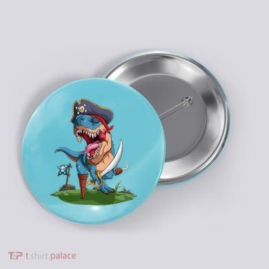 Halloween TRex Pirate Costume Button