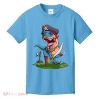 Halloween TRex Pirate Costume Kids T-Shirt thumb 0