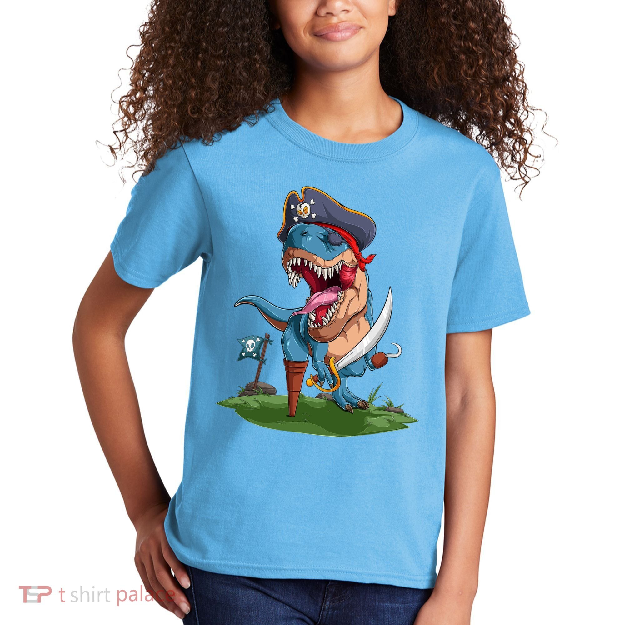 Halloween TRex Pirate Costume Kids T-Shirt