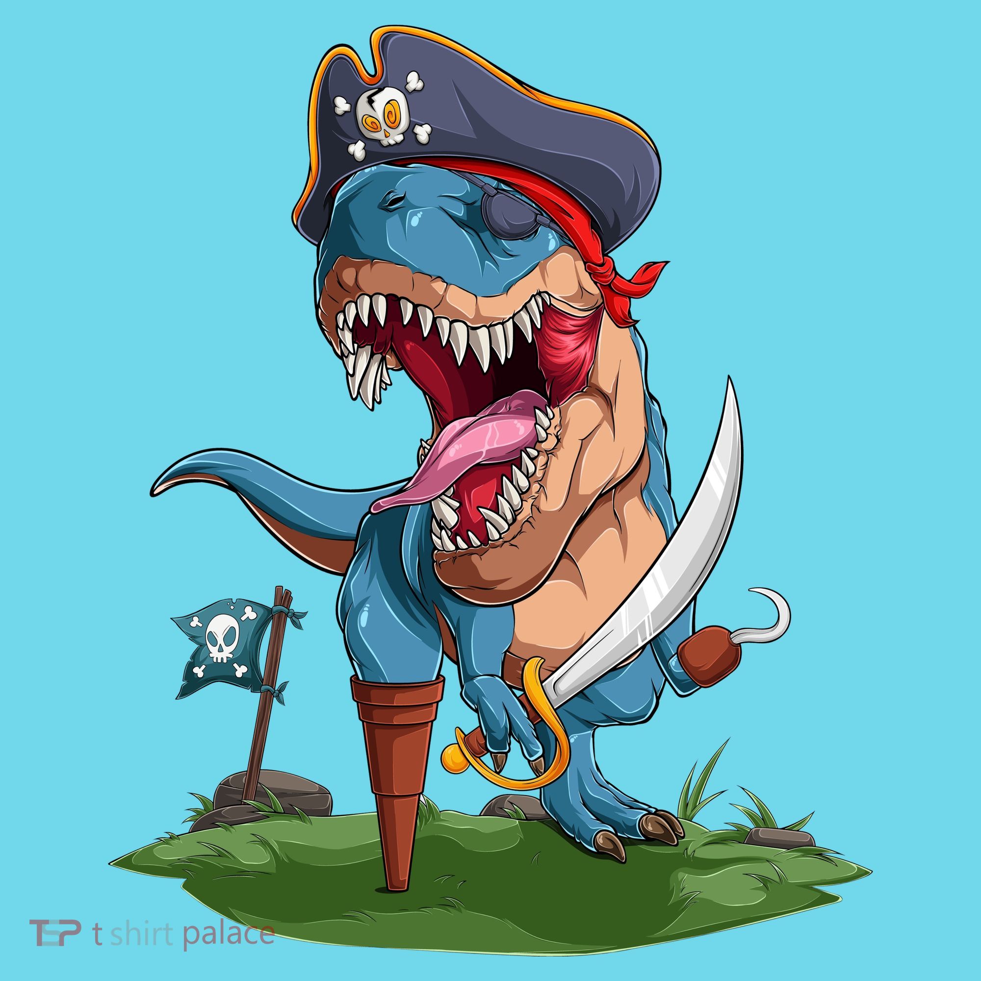 Halloween TRex Pirate Costume Kids T-Shirt
