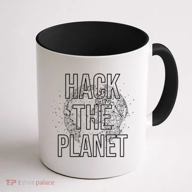 Hack The Planet Coder Gift Coffee Mug back