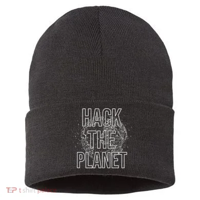 Hack The Planet Coder Gift Sustainable Knit Beanie
