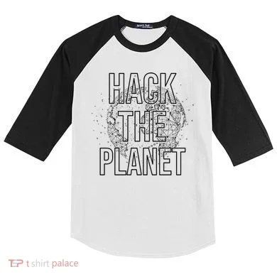 Hack The Planet Coder Gift Kids Colorblock Raglan Jersey