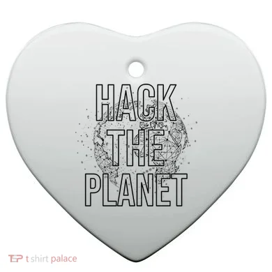 Hack The Planet Coder Gift Ceramic Ornament
