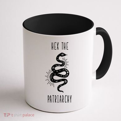 Hex The Patriarchy Witch Tarot Feminism Witchcraft Snake Gift Coffee Mug back
