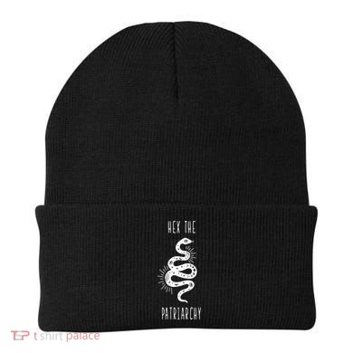 Hex The Patriarchy Witch Tarot Feminism Witchcraft Snake Gift Beanie