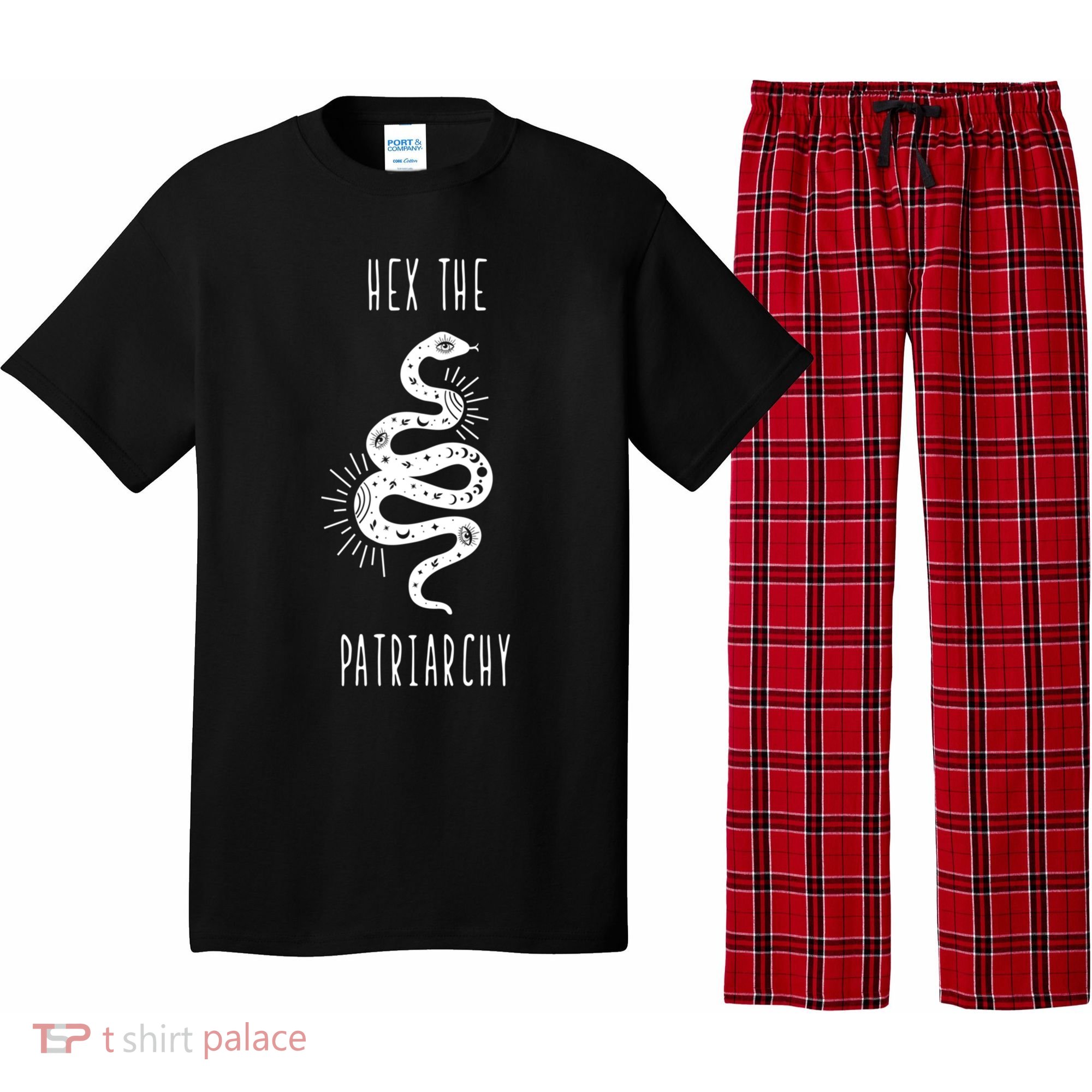Hex The Patriarchy Witch Tarot Feminism Witchcraft Snake Gift Pajama Set