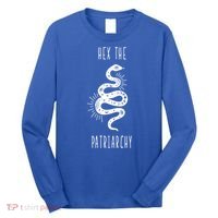 Hex The Patriarchy Witch Tarot Feminism Witchcraft Snake Gift Long Sleeve Shirt thumb 0